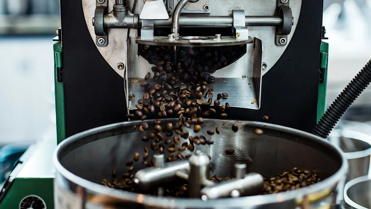 Eine Trommelröstmaschine für Kaffee