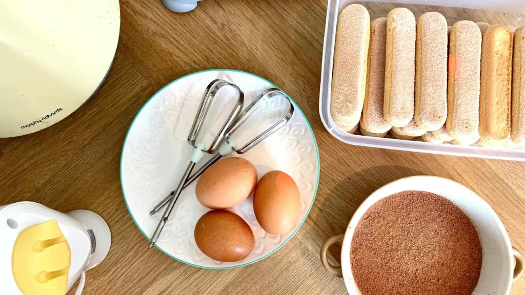 Einige Zutaten von Tiramisu